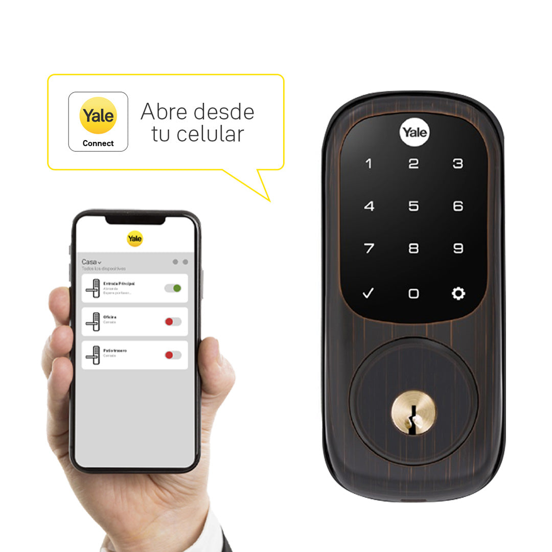 Cerrojo Digital YRD226 Bronce Oscuro con módulo para abrir desde el celular