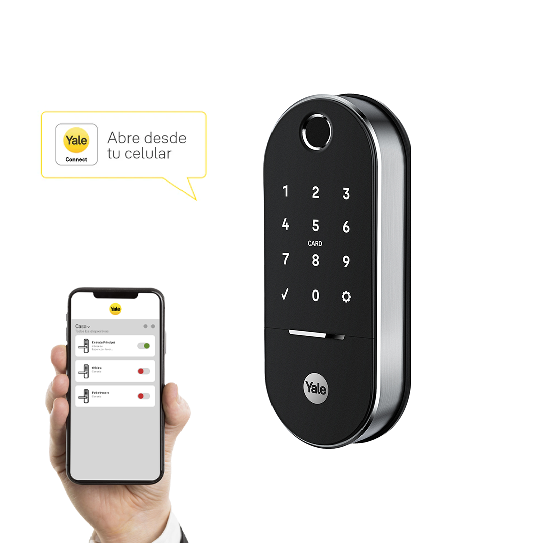 Cerradura digital Lia silver (Embutir) con módulo para abrir desde el celular