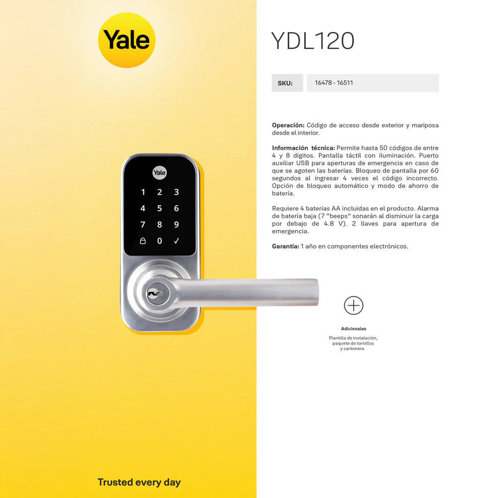 Cerrojo Digital YDL120 metalico