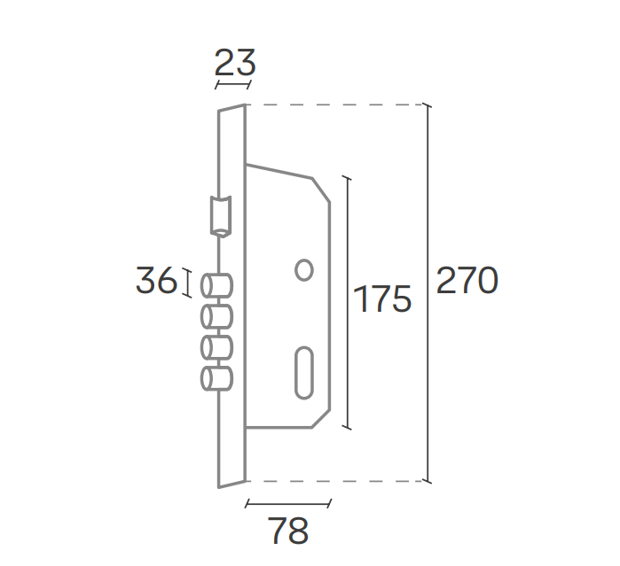 Cerradura De Embutir 4 Bulones