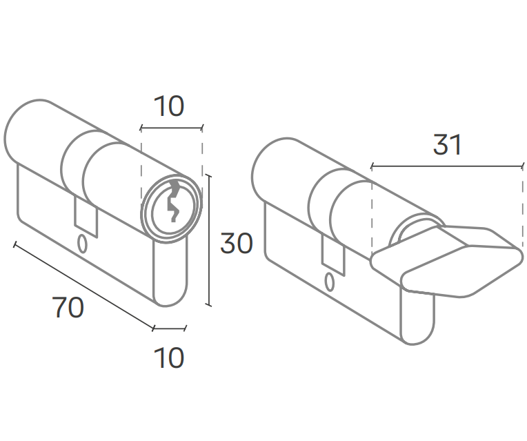 Cilindro Llave-Mariposa