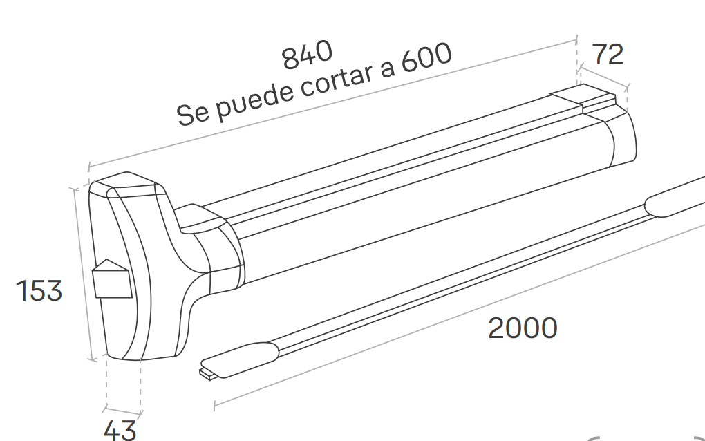 Barra Antipánico Miami 1 Punto