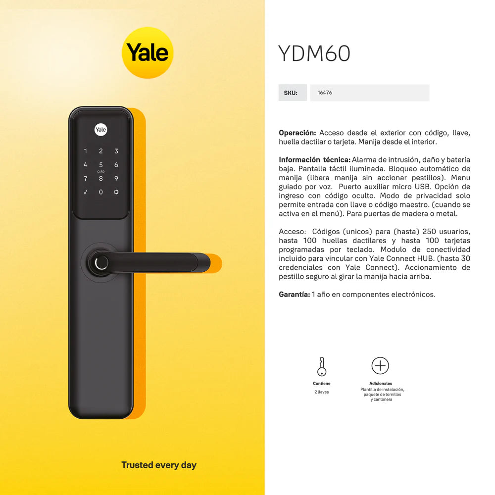 Cerradura Digital YDM60 con módulo para abrir desde el celular