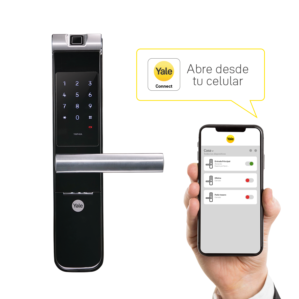 Cerradura digital YMF40A + kit apertura con celular*