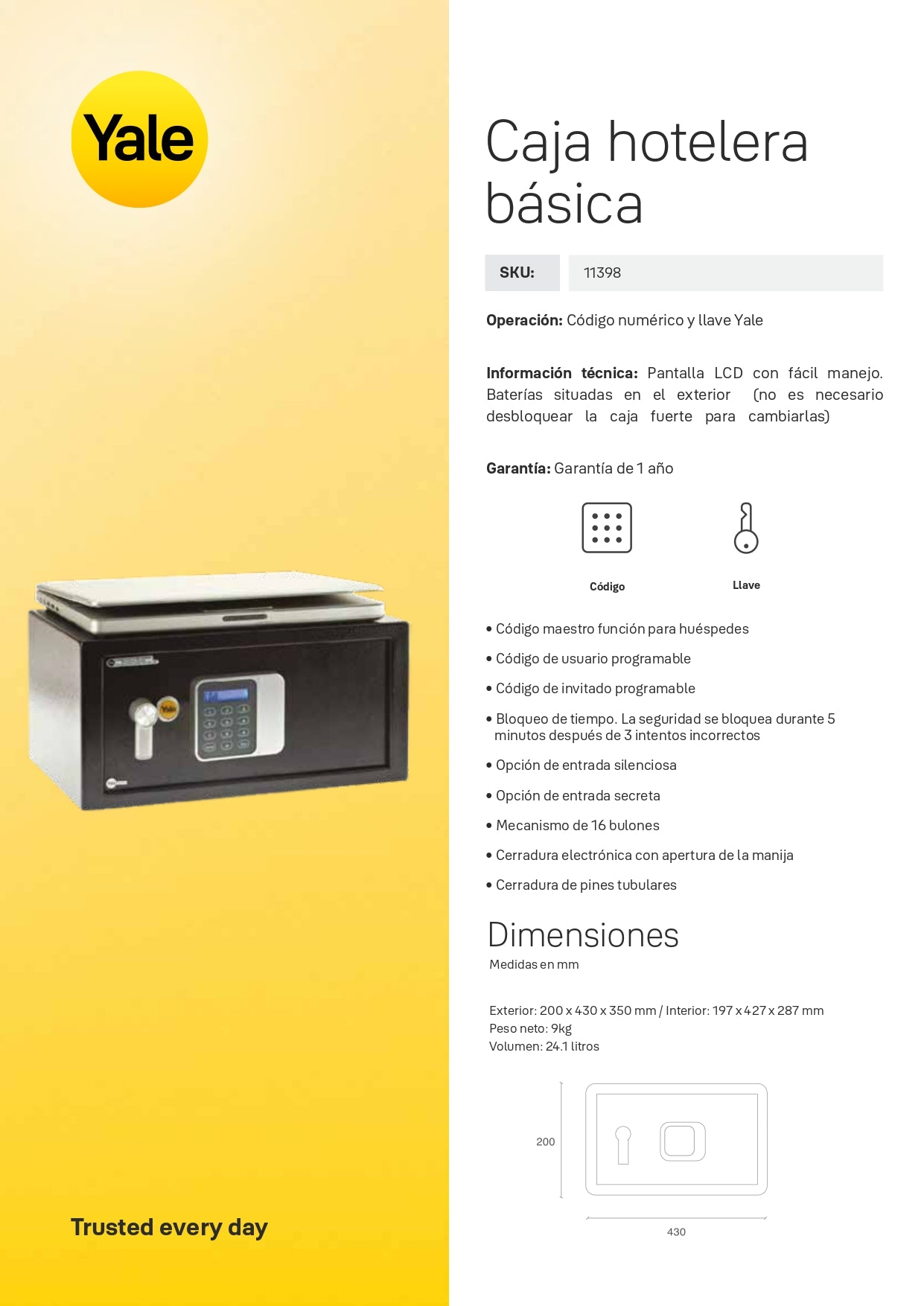 Caja Fuerte Hotelera Básica
