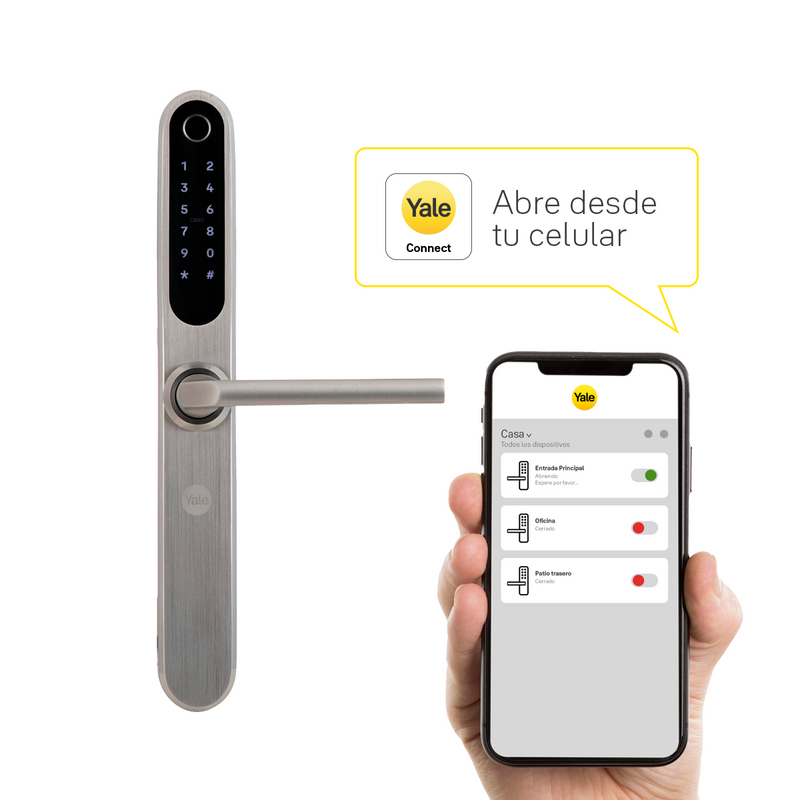 Cerradura Digital YSD100 (puerta abatible) con módulo para abrir desde el celular