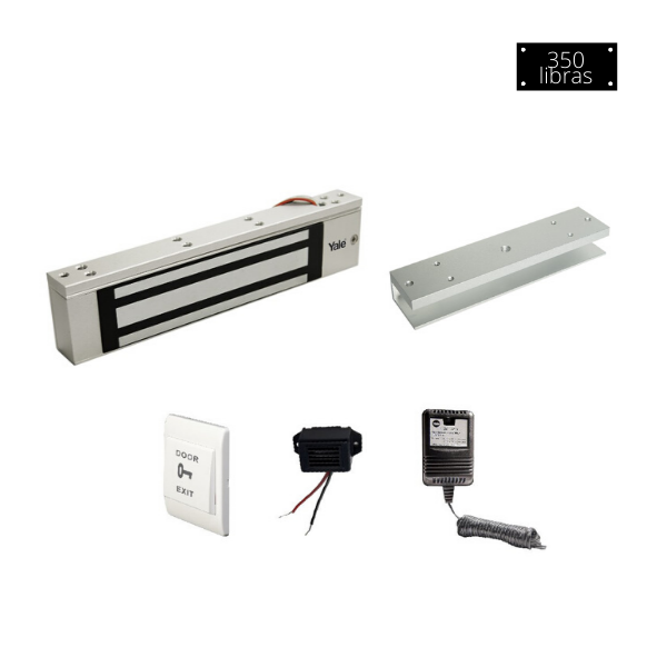 Kit Electroimán 350 libras + Soporte U + Botón