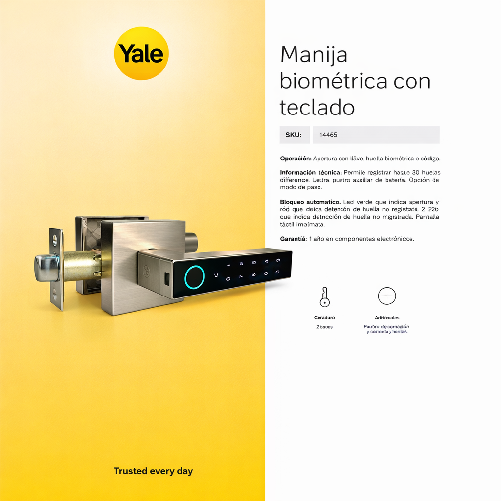 Manija Biométrica Con Teclado