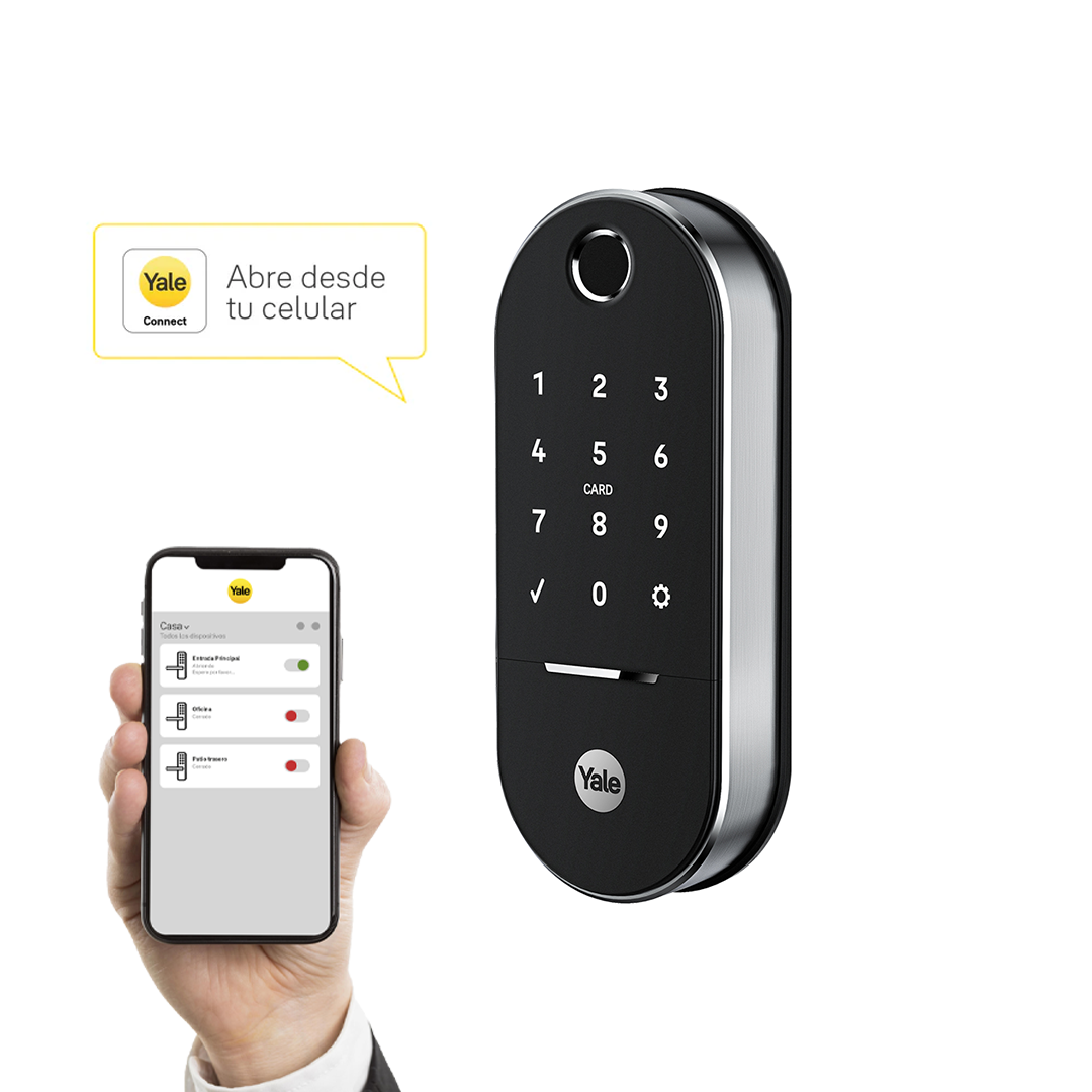 Cerradura Digital Lia silver con módulo para abrir desde el celular