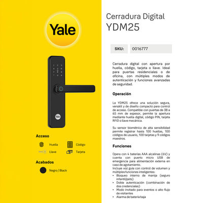 Cerradura Digital YDM25*