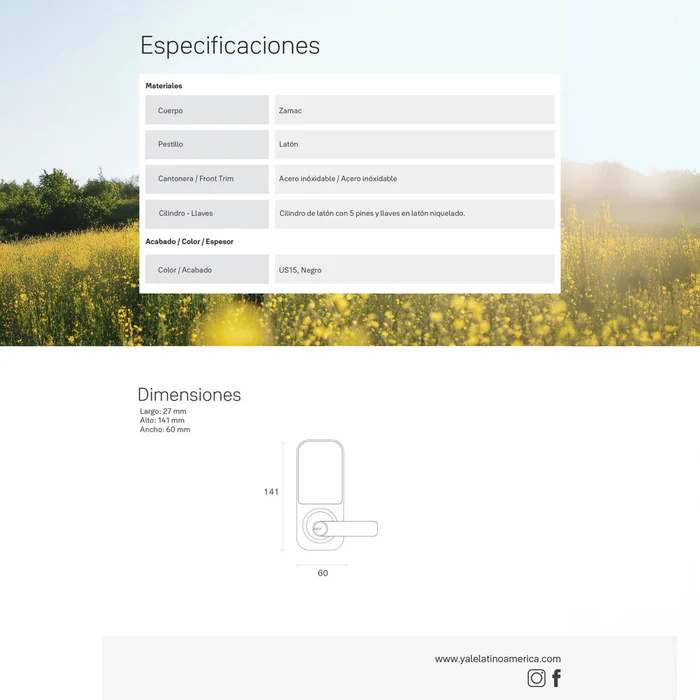 Cerrojo Digital Yale YDL120*