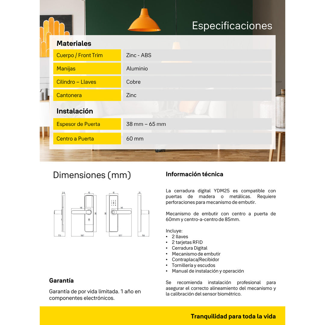 Cerradura Digital YDM25*