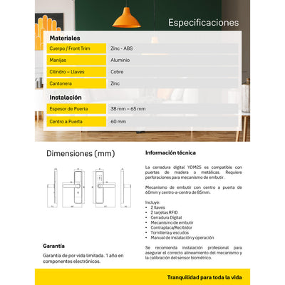 Cerradura Digital YDM25*