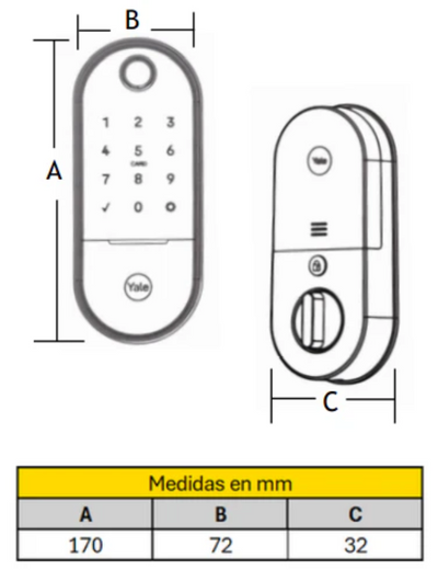 Cerradura de embutir Digital LIA*