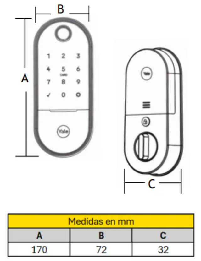 Cerradura de embutir Digital LIA*