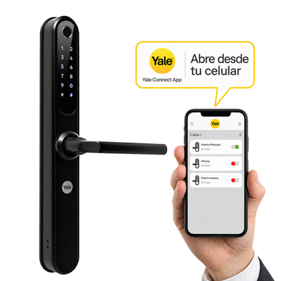 Cerradura de embutir Digital YSD100 negra 60mm + kit apertura con celular