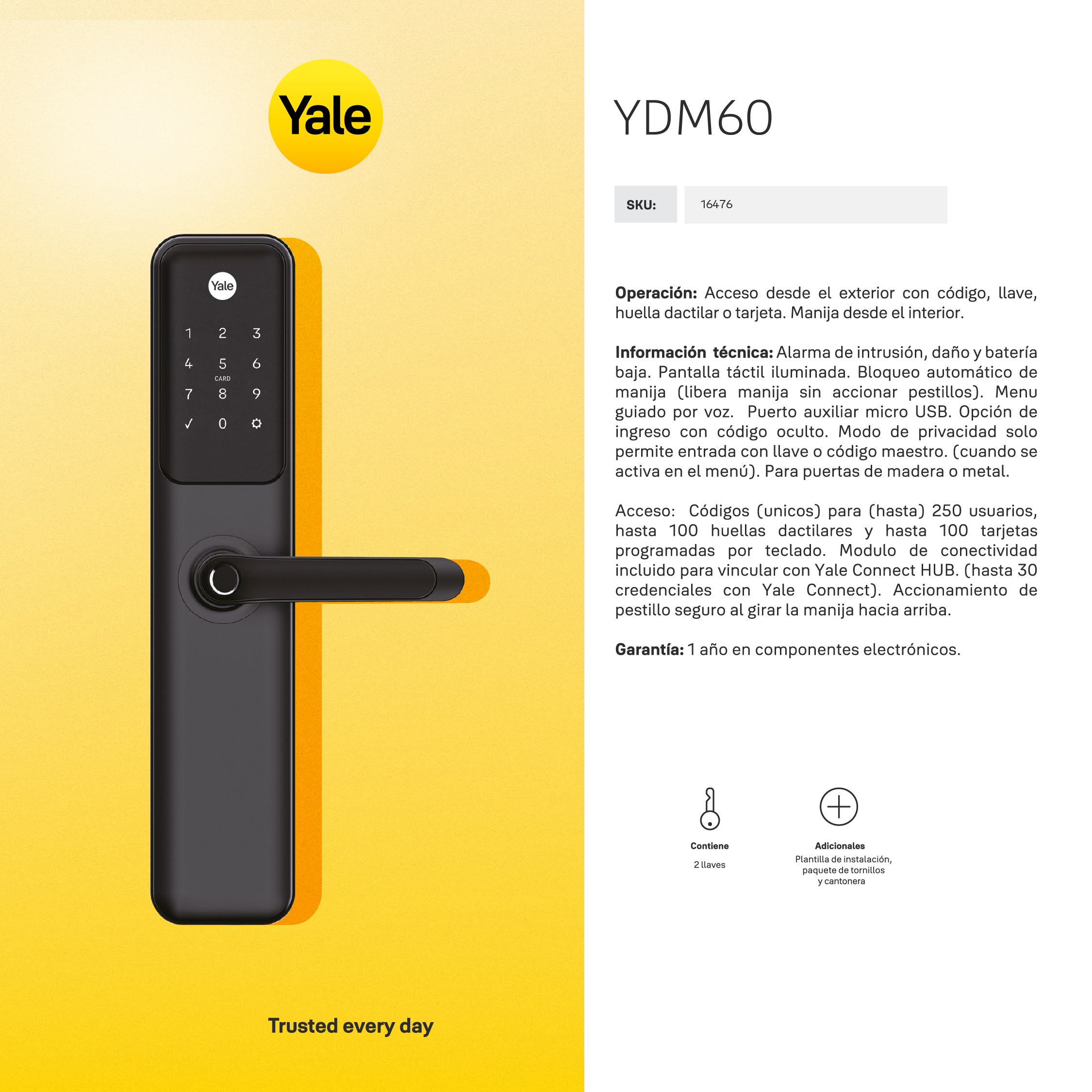 Cerradura Digital YDM60*