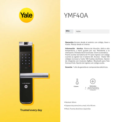 Cerradura digital YMF40A + kit apertura con celular*