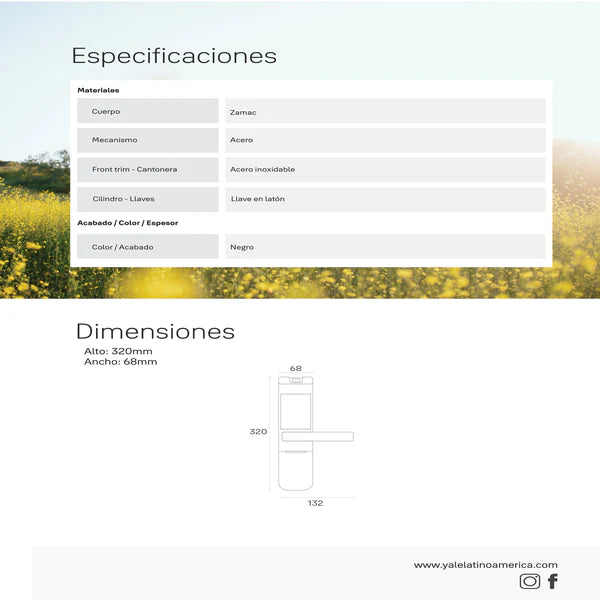Cerradura digital YMF40A + kit apertura con celular*