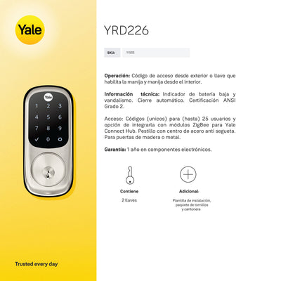 Cerradura Digital YRD226*