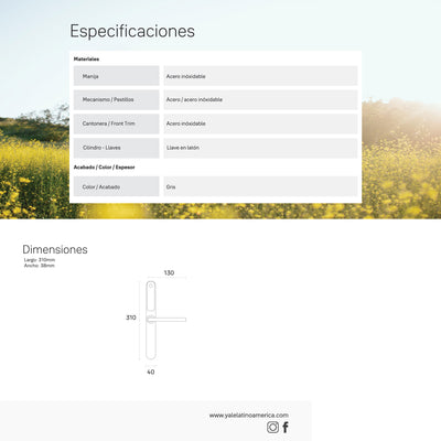 Cerradura Digital YSD100 para puerta Corrediza*