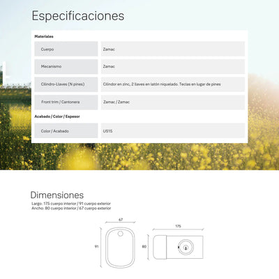 Cerrojo Digital YXR256. Apertura con Código y Llave*